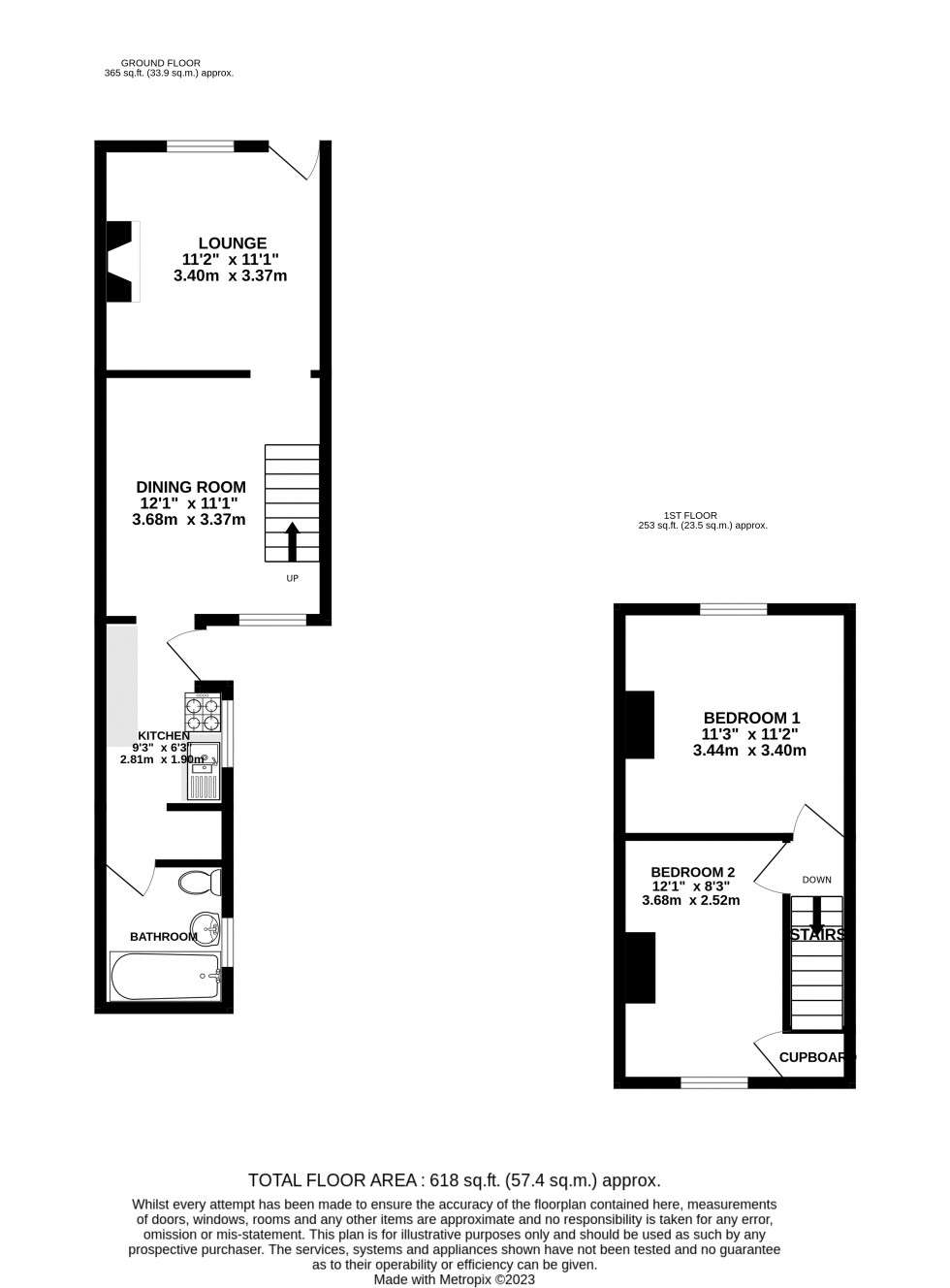 Floorplan for Gladstone Road, Penenden Heath, Maidstone, Kent ME14 2AU
