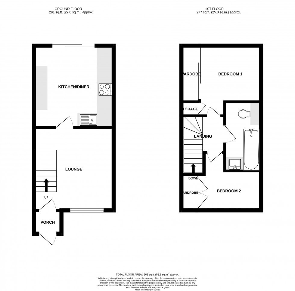 Floorplan for Hanway, Rainham, Gillingham, Kent ME8 6AL