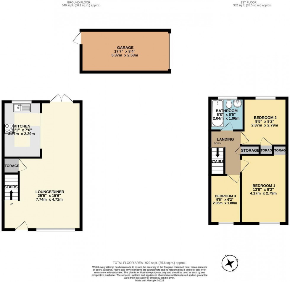 Floorplan for Clandon Road, Lordswood, Chatham, Kent ME5 8UG