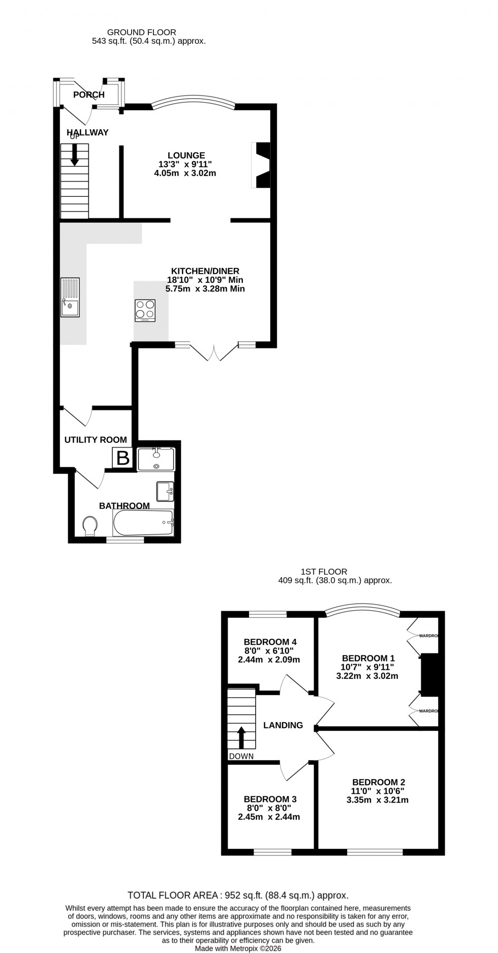 Floorplan for Elm Avenue, Chatham, Kent ME4 6ER