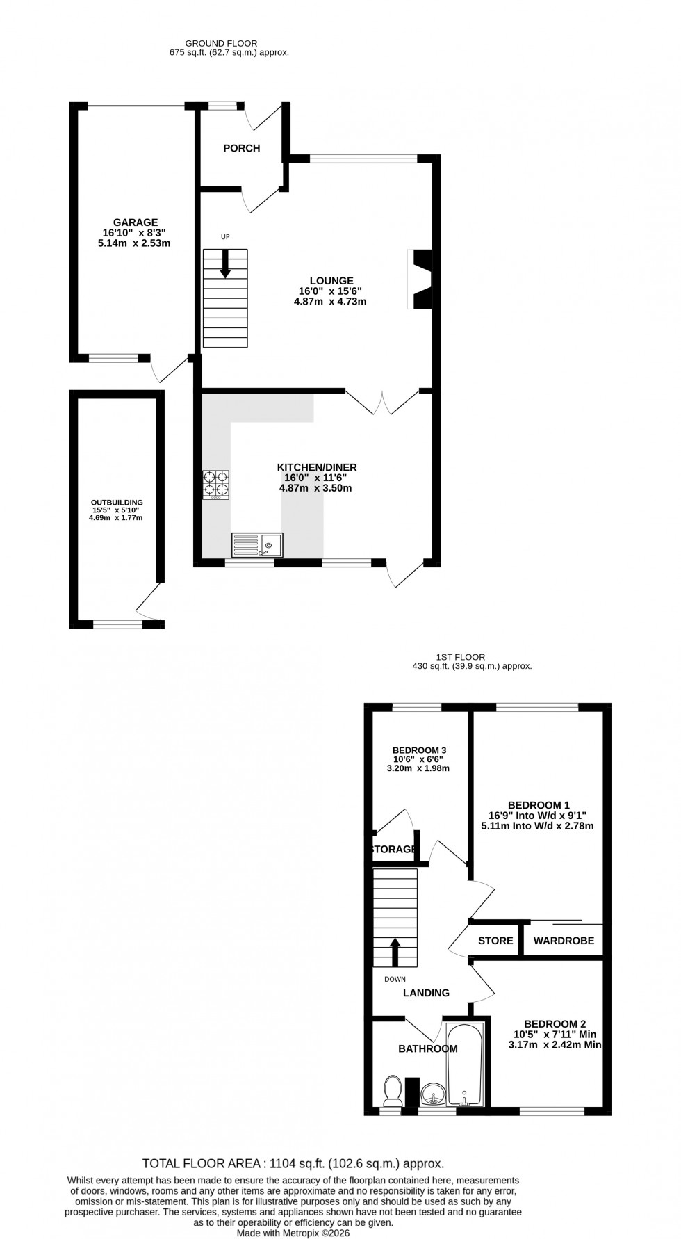 Floorplan for Winchester Avenue, Chatham, Kent ME5 9AR