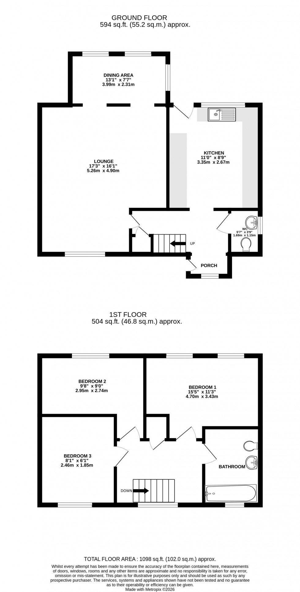 Floorplan for Romney Road, Walderslade, Chatham, Kent ME5 7LU