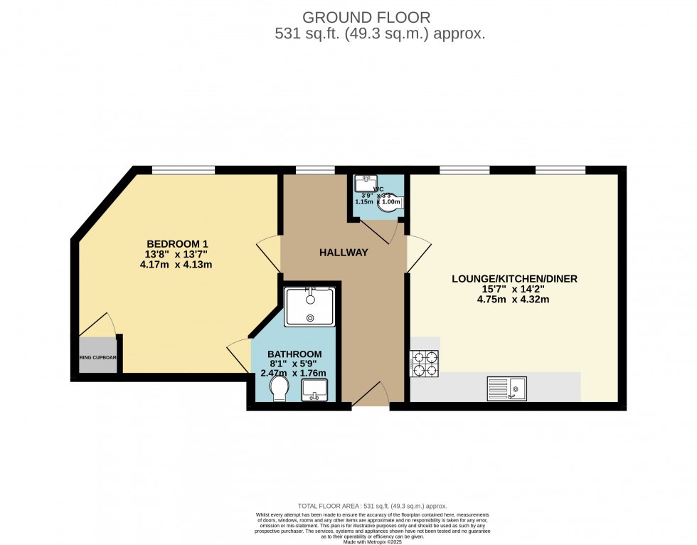 Floorplan for High Street, Rainham, Gillingham, Kent ME8 8AT