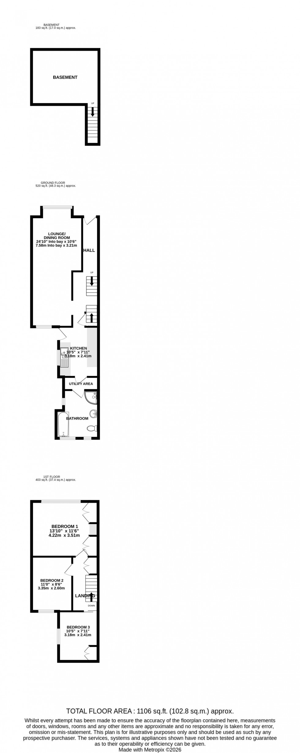 Floorplan for Napier Road, Gillingham, Kent ME7 4HB