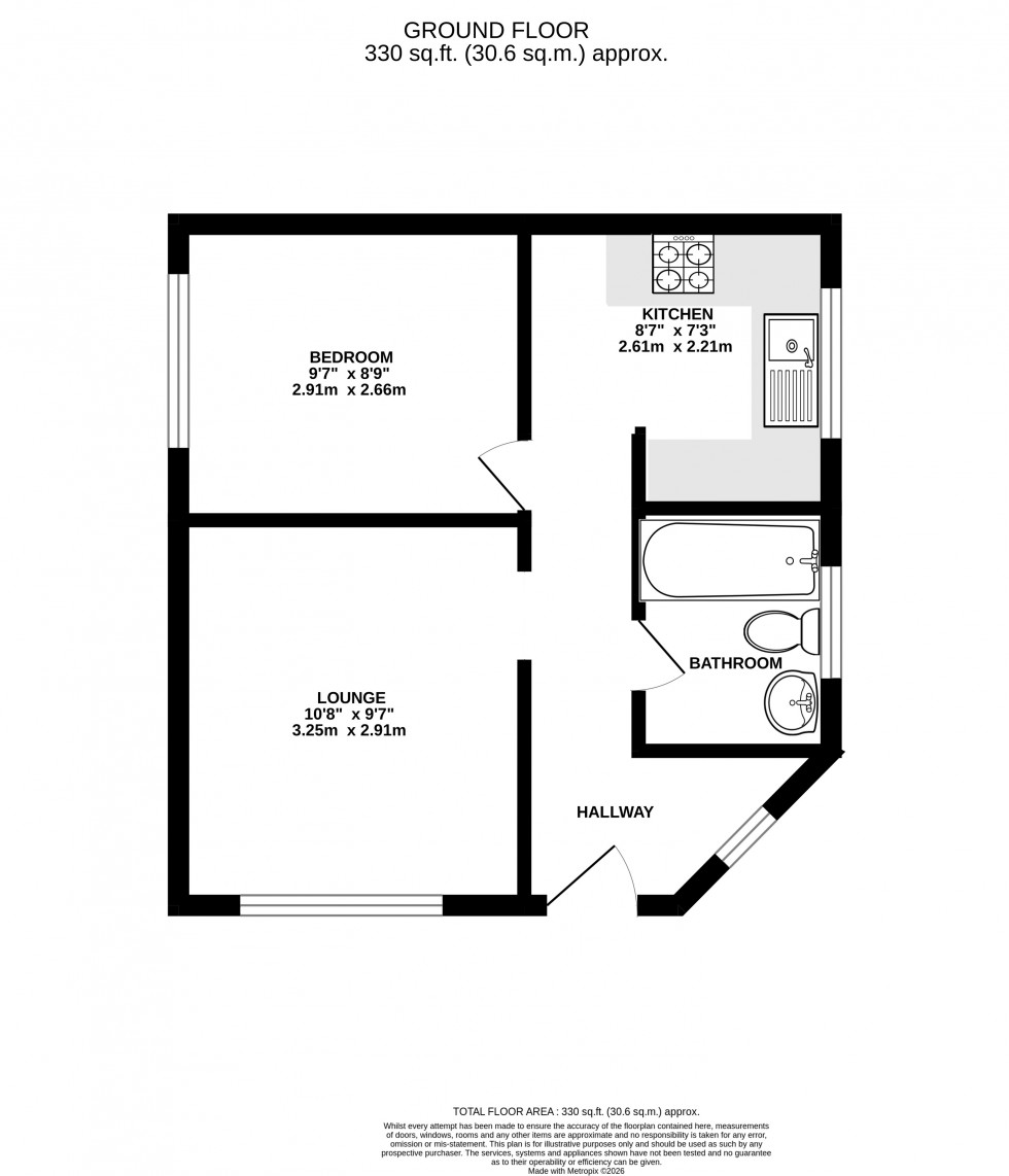 Floorplan for Romany Court, 313 Beacon Road, Chatham, Kent ME5 7BT