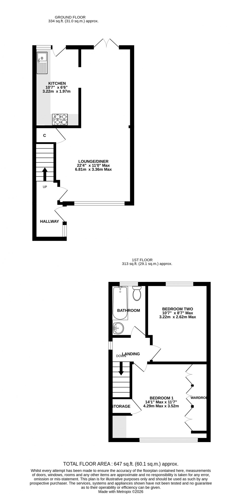 Floorplan for Port Close, Lordswood, Chatham, Kent ME5 8DU