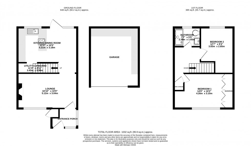 Floorplan for Howbury Walk, Parkwood, Gillingham, Kent ME8 9TL