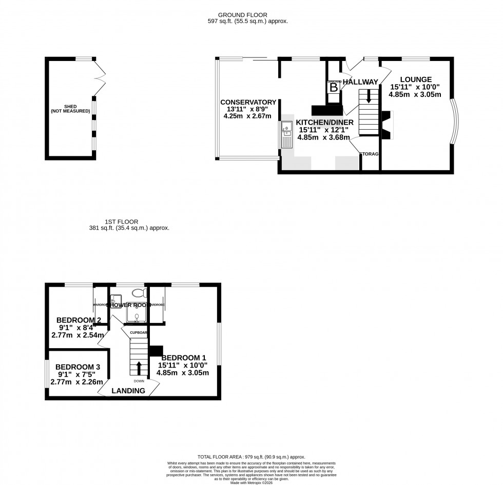 Floorplan for Lyminge Close, Twydall, Gillingham, Kent ME8 6XD