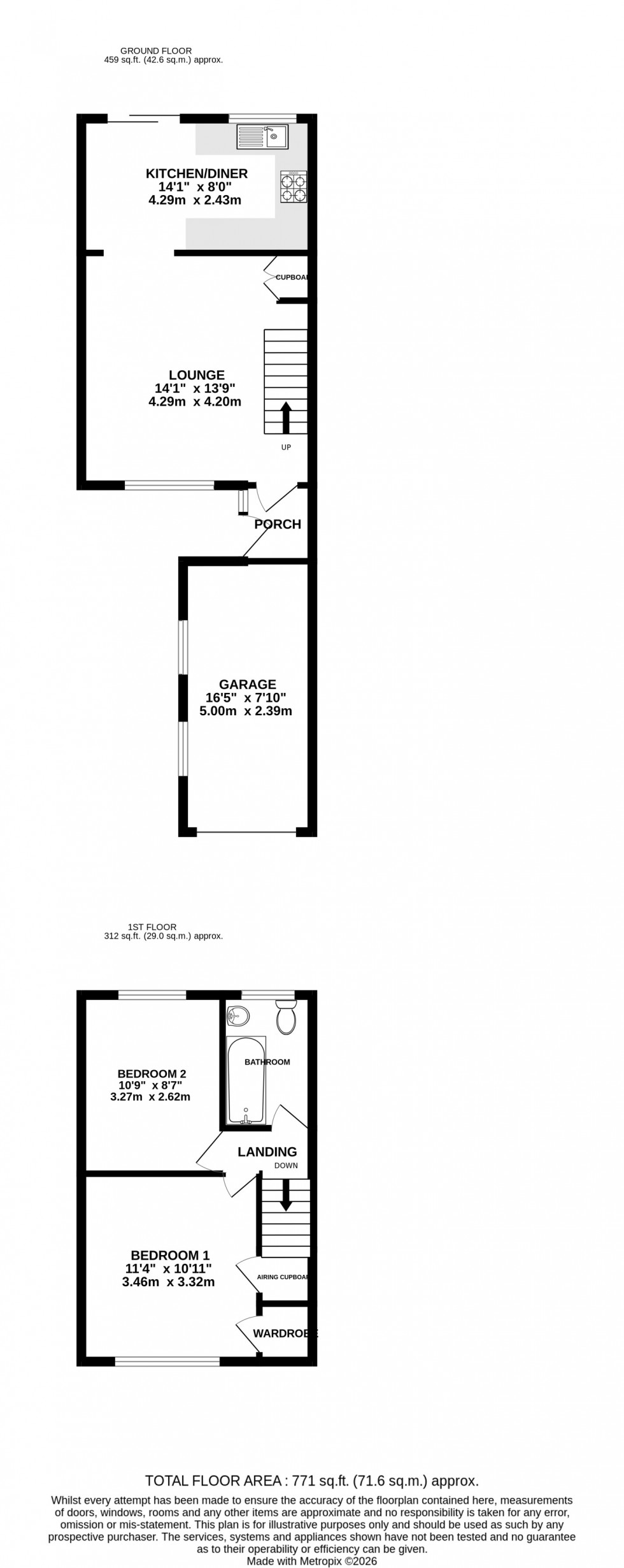 Floorplan for Tuscan Drive, Lordswood, Chatham, Kent ME5 8TG