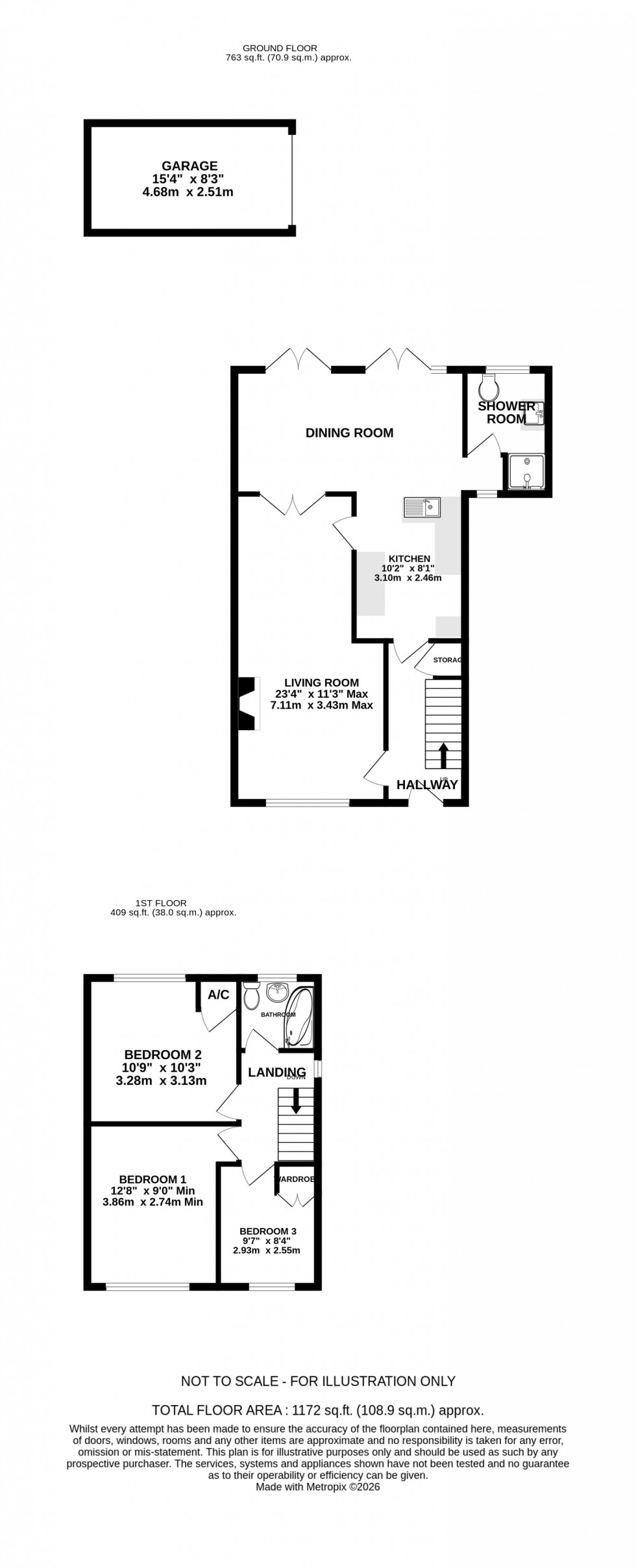 Floorplan for Wigmore Road, Wigmore, Gillingham, Kent ME8 0SX