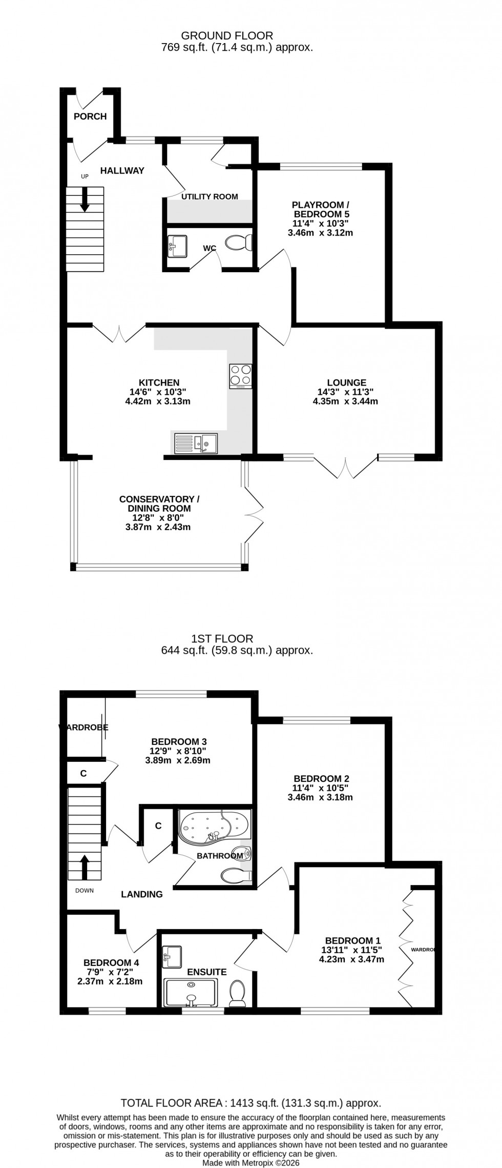 Floorplan for Woodchurch Close, Walderslade, Chatham, Kent ME5 7LW