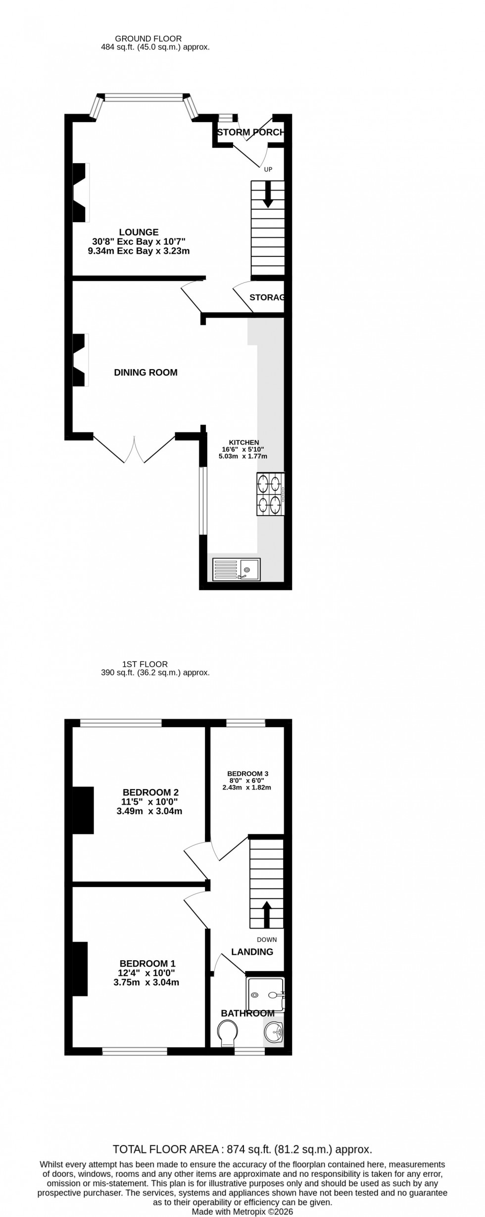 Floorplan for Grange Road, Gillingham, Kent ME7 2UH