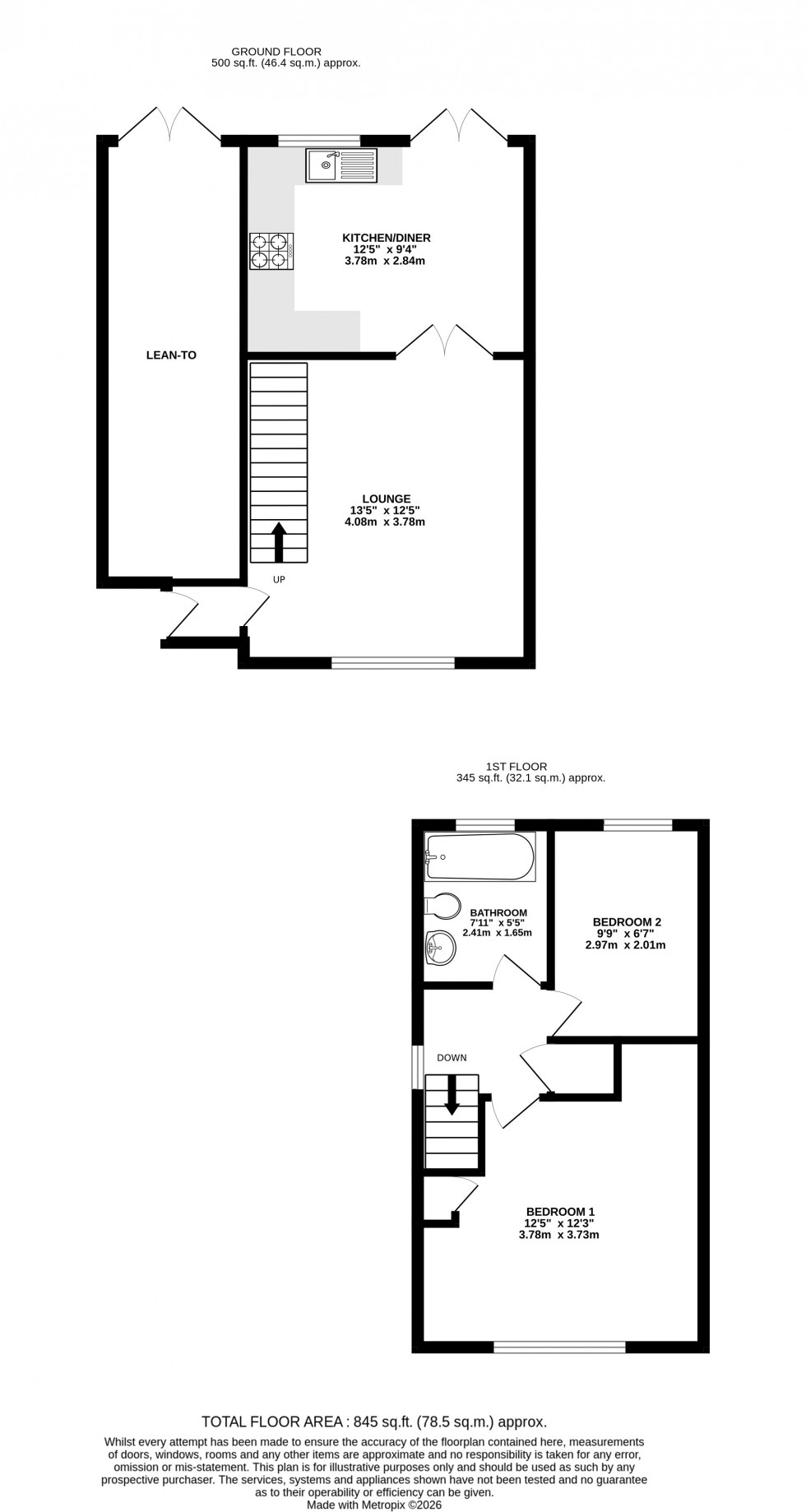 Floorplan for Stag Road, Lordswood, Chatham, Kent ME5 8LG