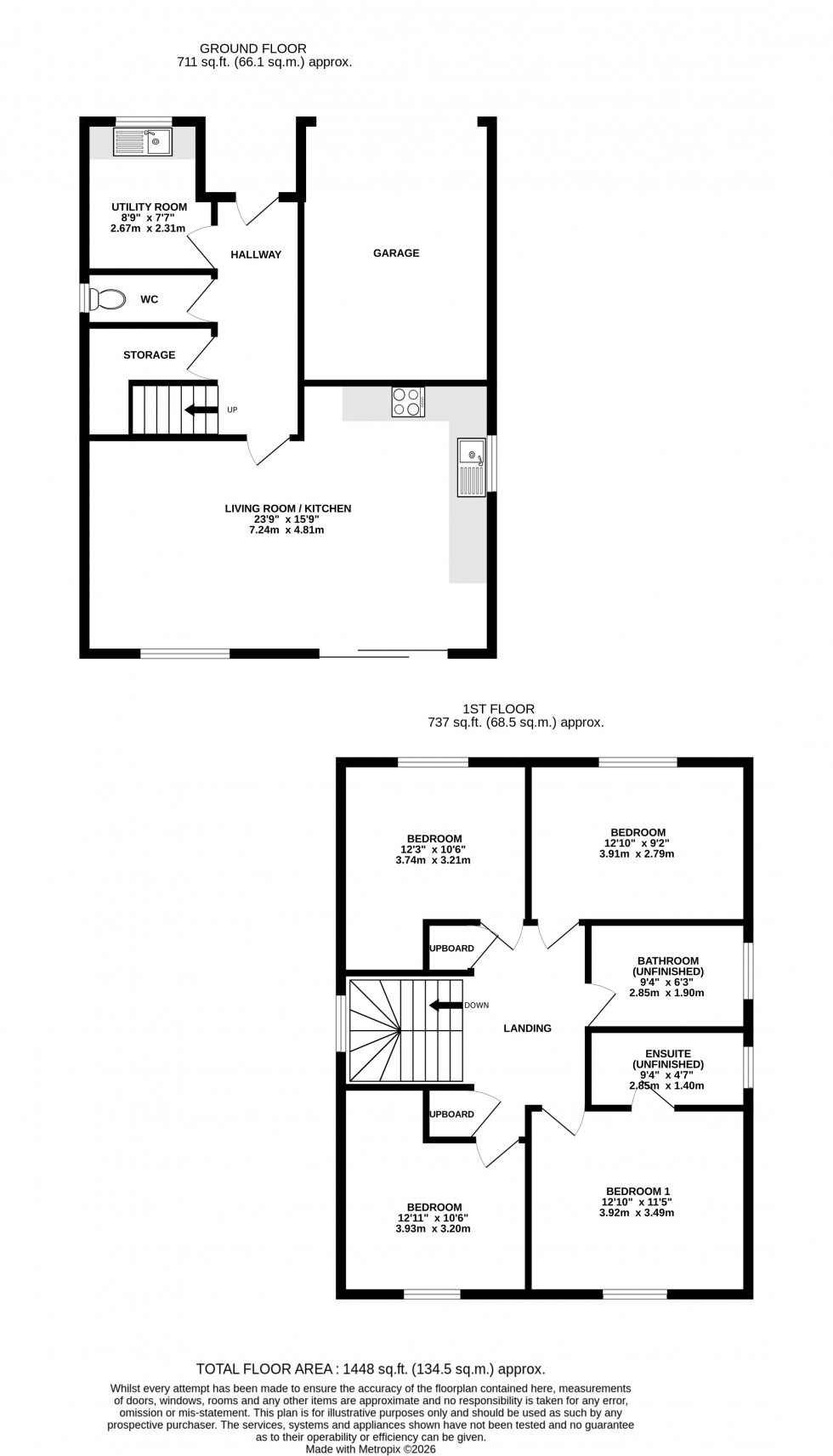 Floorplan for Riggall Court, Cuxton, Rochester, Kent ME2 1EB