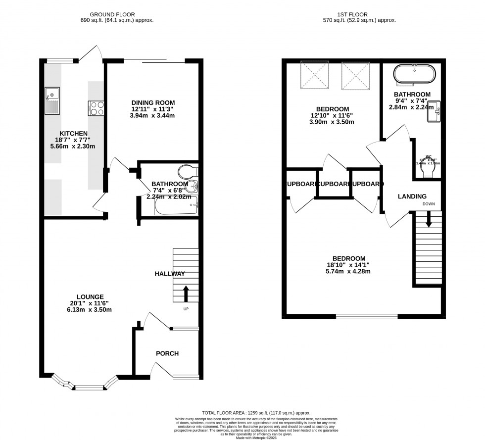 Floorplan for Brookes Place, Newington, Sittingbourne, Kent ME9 7LP