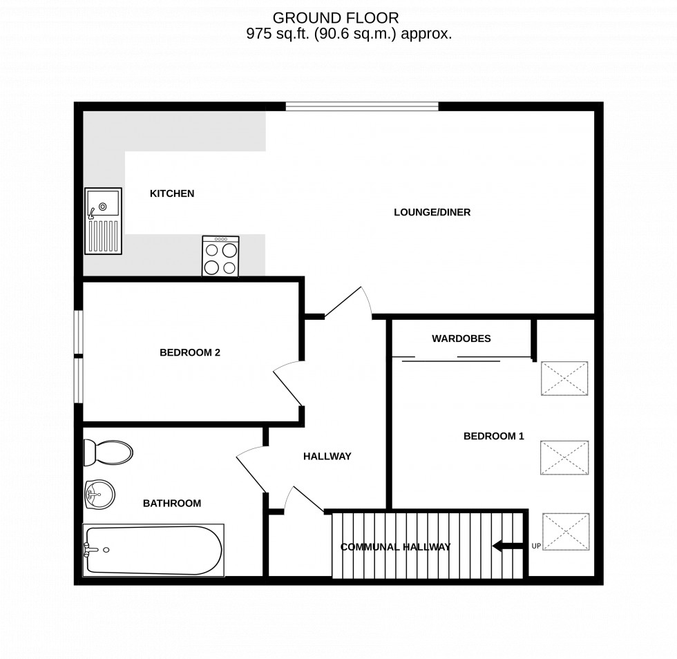Floorplan for Conway Mews, Brompton, Gillingham, Kent ME7 5BD