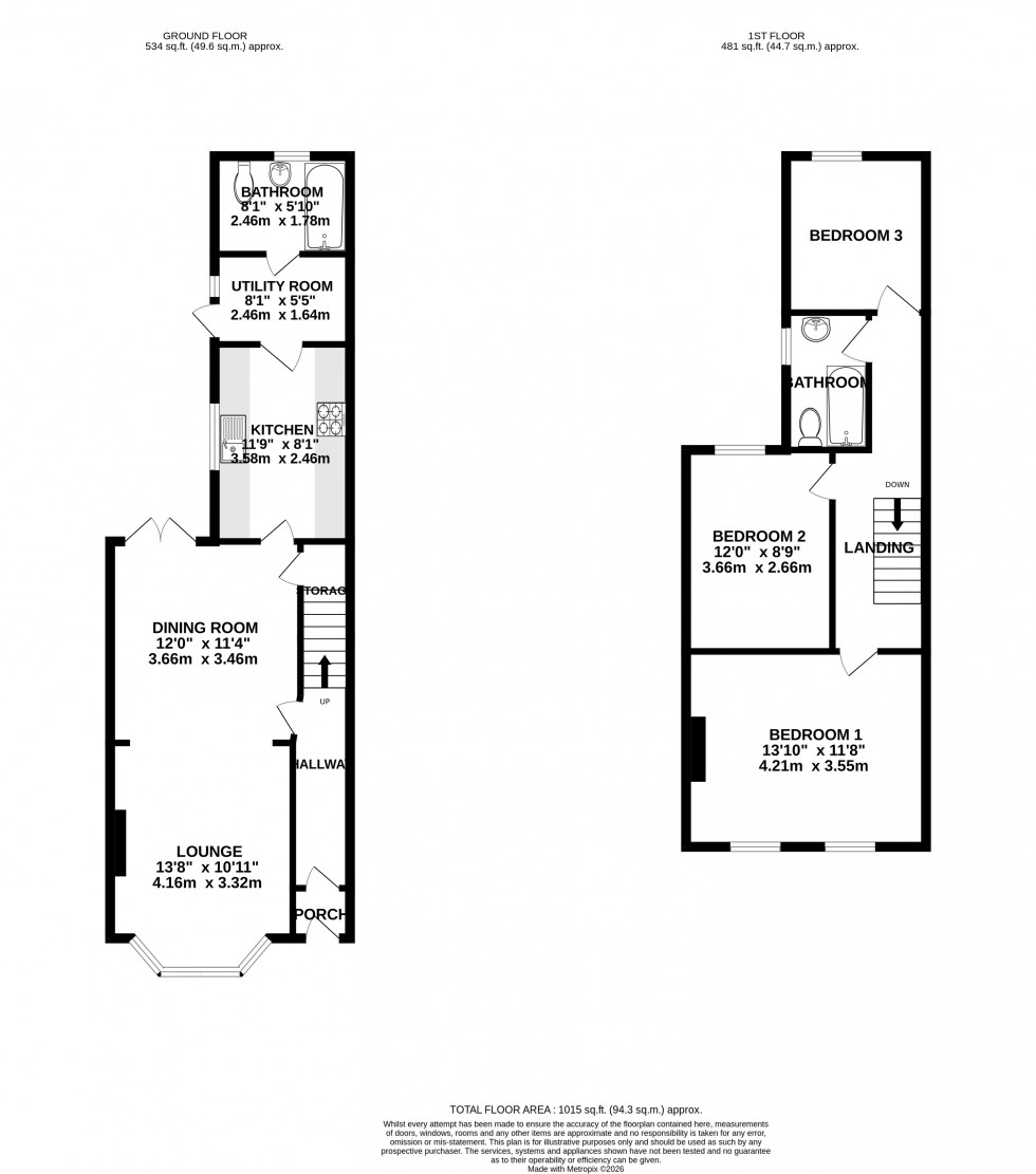 Floorplan for York Avenue, Gillingham, Kent ME7 5JG