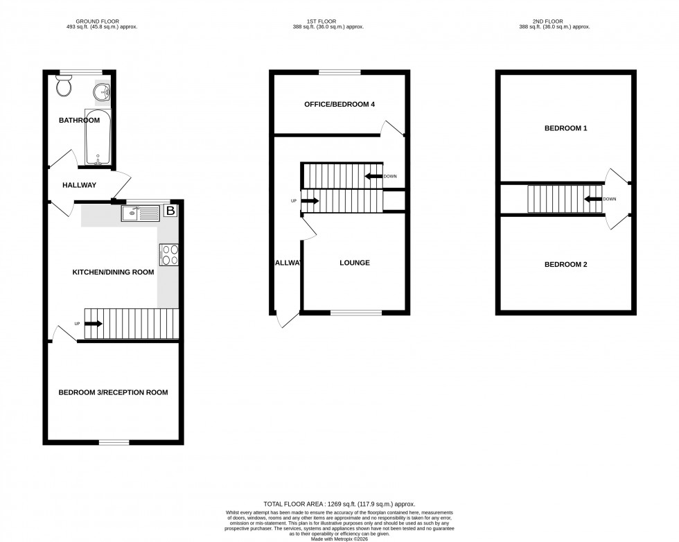 Floorplan for Arden Street, Gillingham, Kent ME7 1HS