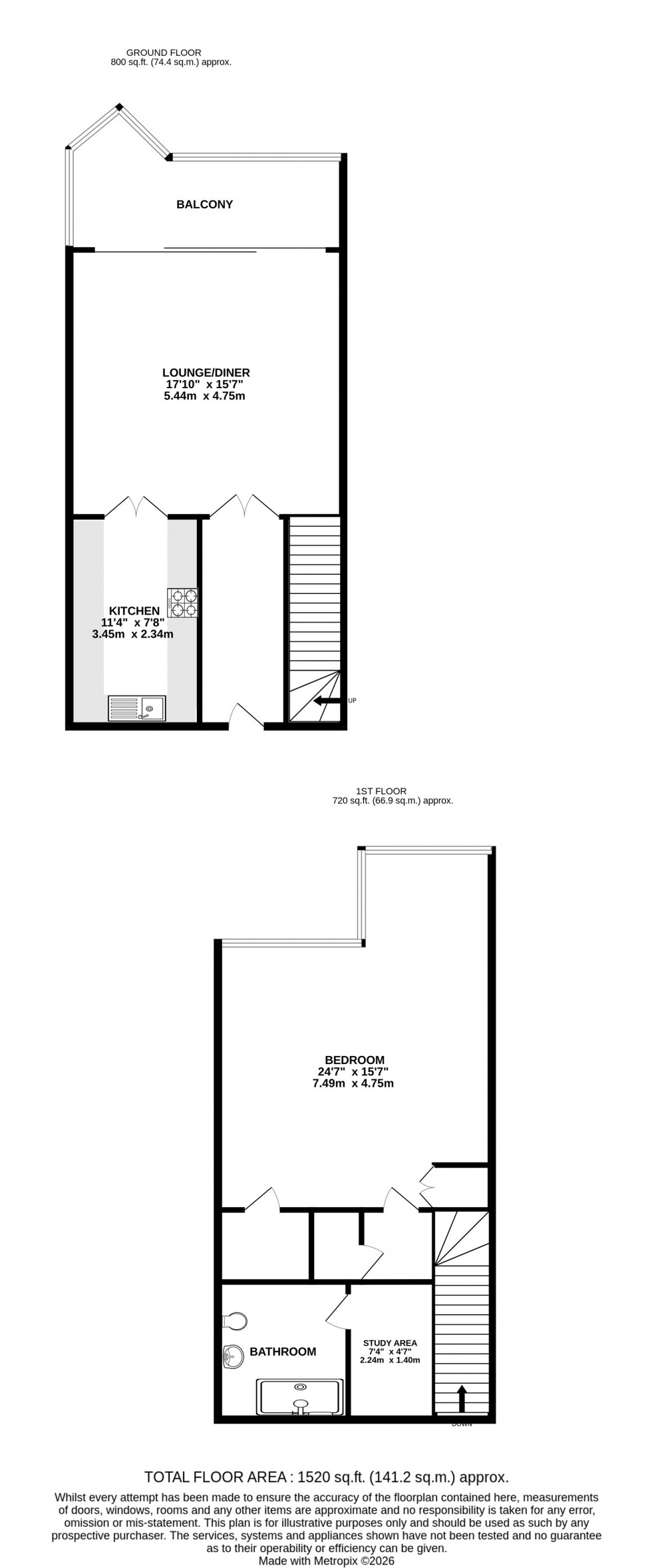 Floorplan for Seaford Court, Esplanade, Rochester, Kent ME1 1QA