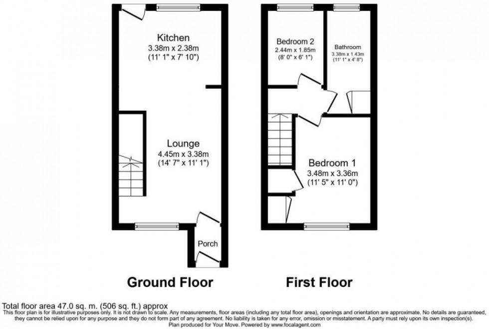 Floorplan for Gatcombe Close, Walderslade, Chatham, Kent ME5 7RD