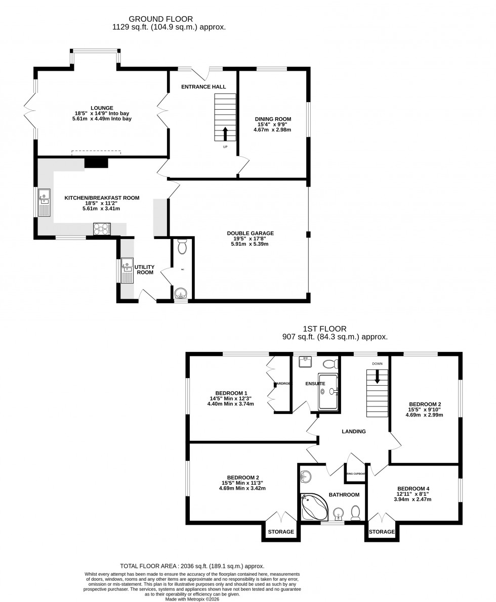 Floorplan for Ryegrass Close, Walderslade, Chatham, Kent ME5 8JY